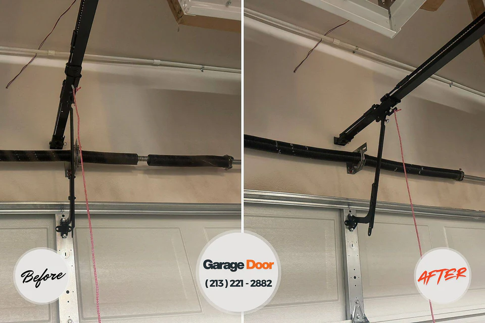 Before and after: garage door repair Aberdeen, OH
